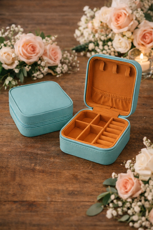 Custom Engraved Leatherette Travel Jewelry Box